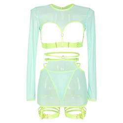 Lomelomme Dessous Damen Sexy Unterwäsche Unterwäsche Frauen Sexy Set Damen Body Rave Outfit Slip Ouvert Leder BH Lack Dessous Frauen Sexy Sexy Unterwäsche Für Frau Erotisch Sex Sm Outfit Latex Bikini von Lomelomme