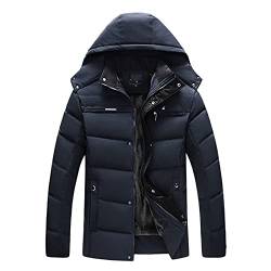 Lomelomme Herren Daunenjacken Outlet-Sale Daunenjacken Winter Warm Kapuzenjacke Gefütterte Winterjacke Daunen Softshelljacke Übergangsjacke Fell Reißverschluss Thermojacke Outdoor Steppjacke von Lomelomme