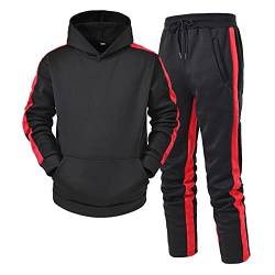 Lomelomme Herren Günstig Jogginganzug Sportanzug Fitness Jogging Traininganzug Freizeitanzug Fitnessanzug Gym Basic Design Jacke Hose Kapuze Sport Gym MäNner Winter Jogginganzug von Lomelomme