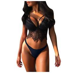 Lomelomme Negligee Damen Sexy Fishnet Stockings Bademantel Damen Frottee Kinky Outfit Woman Dessous-Sets Für Damen Thigh Highs Panty Spitze Dessous Sexy Set Ouvert Netz Schwarz von Lomelomme