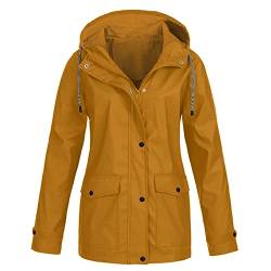 Lomelomme Sale Damen Regenjacke Wasserdicht Winddicht Lang Regenparka Regenmantel Windbreaker Outdoor Atmungsaktiv Kapuzenjacke Übergangsjacke Mit Futter Trenchcoat Mantel von Lomelomme