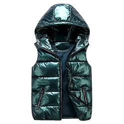 Lomelomme Steppweste Herren Weste Glänzend mit Kapuze Winterweste Leicht Outdoor Bodywarmer Reißverschluss Slim Fit Gepolsterte Weste Wärme Freizeit Stehkragen Funktionelle Sportweste Daunenweste von Lomelomme