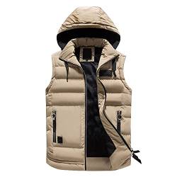 Lomelomme Steppweste Herren Weste Outdoor Herbst Winterweste mit abnehmbare Kapuze Leichte Vest Slim Fit Funktionsweste Sportweste Freizeitjacke für Männer Übergangsjacke von Lomelomme