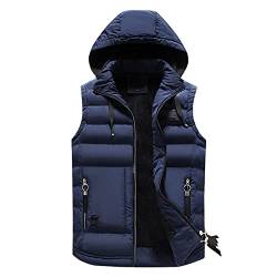 Lomelomme Steppweste Herren Weste Outdoor Herbst Winterweste mit abnehmbare Kapuze Leichte Vest Slim Fit Funktionsweste Sportweste Freizeitjacke für Männer Übergangsjacke von Lomelomme