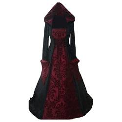 Mittelalter Kleid Swing-Kleid Jahrgang Renaissance Kostüm Schnüren Ballkleider Einziehbare Ball Maxikleid Gothic Regency Kleidung Mittelalterkleid Mantel von Lomelomme