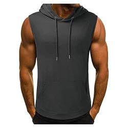 Muscle Shirt Herren Muskelshirts Bodybuilding Mit Kapuze T-Shirts Bodybuilding Klamotten Mit Kapuze Sommer Tops Tanktop Mit Kapuze Stringer Tshirt Laufshirt Sommerhemd von Lomelomme