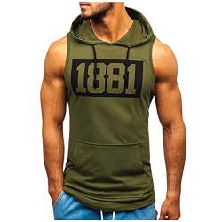 Muscle Shirt Herren Muskelshirts Bodybuilding Mit Kapuze T-Shirts Bodybuilding Klamotten Mit Kapuze Sommer Tops Tanktop Mit Kapuze Stringer Tshirt Laufshirt Sommerhemd von Lomelomme