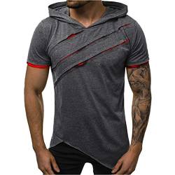 Sommer Outfit Herren Shirt Muscle Mit Kapuze Klamotten Muscle Trägershirt Mit Kapuze Sport T-Shirts Muskelshirts Mit Kapuze Lung Tanktop Funktionsshirt Laufshirt von Lomelomme