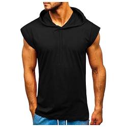 Sommer Outfit Herren Shirt Muscle Mit Kapuze Klamotten Muscle Trägershirt Mit Kapuze Sport T-Shirts Muskelshirts Mit Kapuze Lung Tanktop Funktionsshirt Laufshirt von Lomelomme