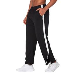 Sporthose Mit Seitlichem Reißverschluss Für Herren Jogginghose Mit Knöpfen An Der Seite Reha Trainingshose Jogginghose Abreißhose Freizeithose Lässig Breite Basketball Hose von Lomelomme