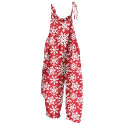 Ugly Christmas Jumpsuits Damen Overall Wide Leg Baggy Outdoorhose Ärmellose Jumpsuits Gerades Bein Einfarbig Trägerhose Ugly Winter Overalls Freizeithose Hoseanzug von Lomelomme