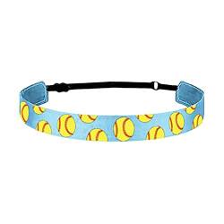 Haarband Damen Schwarz Mädchen-Baseball-Softball-Sport-Haarband, elastisch, rutschfest, Haarband, Lauf-Stirnband, Haar-Accessoires Warmer Schal Kinder (Light Blue, One Size) von Lomhmn