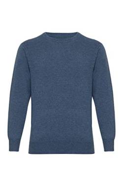 Lona Scott Herrenpullover aus Kaschmir, Rundhalsausschnitt, Denim XXL von Lona Scott