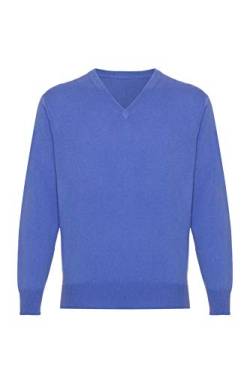 Lona Scott Kaschmir Pullover Herren, V Ausschnitt Elektrisches Blau XX- Large von Lona Scott