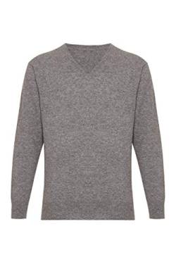 Lona Scott Kaschmir Pullover Herren, V Ausschnitt Grau M von Lona Scott