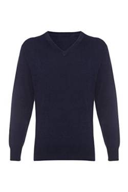 Lona Scott Kaschmir Pullover Herren, V Ausschnitt Marine L von Lona Scott