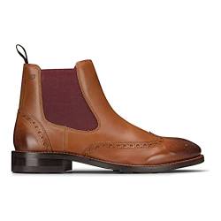 London Brogues Brogue-Stiefel für Herren Schuhe aus echtem Leder Klassisch Elegant Formell - braun 41 EU von London Brogues