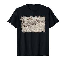 Join or die Flag T-Shirt mit Mega Heavy Distressing T-Shirt von LoneStarDesigns