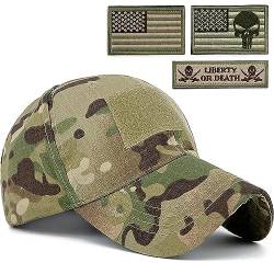 Loneshark Herren Camo Baseballmützen mit amerikanischer Flagge USA Patch Tactical Operator Patriotische Kappen US Army Militär OCP Ball Hut, Woodland-lg, Einheitsgröße von Loneshark