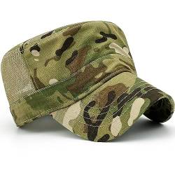 Loneshark Herren Wasserdichte Camo Cadet Armee Hüte Amerikanische Flagge Schnalle Damen Quick Dry Flat Top Militär OCP Patrol Corps Kappen, Rückengitter-Woodland, Einheitsgröße von Loneshark