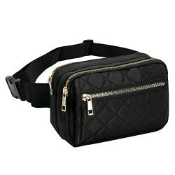 Long Keeper Bauchtasche Schwarz Damen Herren - Gürteltasche Damen Elegant Brusttasche Unisex Waist Fanny Pack Hüfttasche Stylisch für Reisen Party Festival Outdoor von Long Keeper