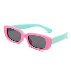 Long Keeper Gummi Polarisiert sonnenbrille Kinder Unisex, 42mm Rechteckig Mode Brille Retro Sonnenbrille UV Schutz für Mädchen und Jungen, One Size von Long Keeper