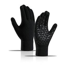 Long Keeper Handschuhe Winter Herren Damen - Thermo Handschuhe Touchscreen Winddichte Warme Handschuhe Gestrickt Elastisch Fäustlinge Outdoor, Antirutsch Griff von Long Keeper