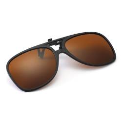 Long Keeper Polarisierte Sonnenbrille Clip für Brillenträger - Pilotenbrille sonnenbrille Aufsatz Polarisiert Clip On Sonnenbrille für Herren Damen, 54mm von Long Keeper