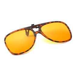 Long Keeper Polarisierte Sonnenbrille Clip für Brillenträger - Pilotenbrille sonnenbrille Aufsatz Polarisiert Clip On Sonnenbrille für Herren Damen, 54mm von Long Keeper