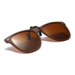 Long Keeper Polarisierte Sonnenbrille Clip für Brillenträger - Sonnenbrille Aufsatz Clip On Sonnenbrille für Damen Herren Sonnenbrille Zum Aufstecken Auf Brille, 54mm von Long Keeper