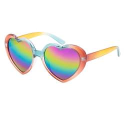Long Keeper Polarisierte Sonnenbrille Herzform - Vintage Herz Sonnenbrille Herzbrille Hochzeit Partybrille Festival Kostüm Retro Brille mit UV400 Schutz, 54MM von Long Keeper