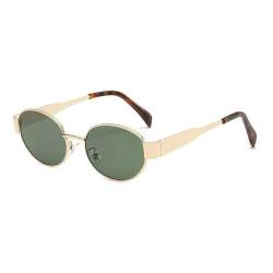 Long Keeper Retro Kleine Ovale Sonnenbrille Metall Vintage Sonnenbrille Damen Herren Oval Retro Brille Classic UV400 Schutz Sonnenbrillen von Long Keeper