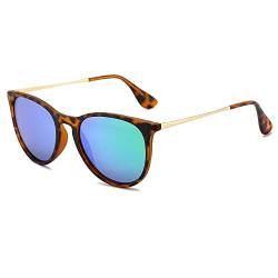 Long Keeper Retro Runde Sonnenbrille Damen Polarisiert Sonnenbrille Vintage Rund Unisex Polarisierte Sonnenbrillen Damen Herren UV400 von Long Keeper