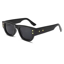 Long Keeper Retro Sonnenbrille Rechteckig für Herren Damen Chunky Sonnenbrille Eckig Vintage UV400-Schutz Mode Quadratisch Brille, 48MM von Long Keeper