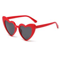 Long Keeper Sonnenbrille Damen Herz - Vintage Herzform Sonnenbrille Polarisiert Herzbrille Hochzeit Partybrille Herzform Festival Brille mit UV400 Schutz von Long Keeper