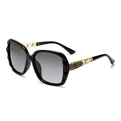 Long Keeper Sonnenbrille Damen Polarisiert - Sonnenbrillen Klassisch Vintage Groß mit Strass Rahmen UV400 Schutz Mode Brille für Frauen von Long Keeper
