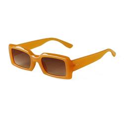 Long Keeper Sonnenbrille Damen Vintage - Retro Sonnenbrille Rechteckig Sunglasses Woman UV400 Quadratischem Rahmen Retro Brille für Damen Herren von Long Keeper