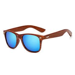 Long Keeper Sonnenbrille Herren polarisiert - Classic holz sonnenbrille für Herren Damen polarisierte sonnenbrille holzwurm mit UV400-Schutz von Long Keeper