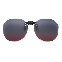 Long Keeper Sonnenbrillen Aufsatz Brille Damen Herren Clip On Sonnenbrille Polarisiert für Brille Runde Sonnenbrille Zum Aufstecken mit UV Schutz von Long Keeper