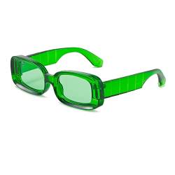 Long Keeper Vintage Rechteckig Sonnenbrille Damen Herren UV400 Mode 90er Style Sonnenbrille Retro Eckig Brille Unisex von Long Keeper