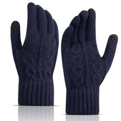 Long Keeper Winter Handschuhe Herren Damen - Gestrickte Touchscreen Handschuhe Winter Fäustlinge Warm Strickhandschuhe mit Gefüttert Outdoor Winterhandschuhe von Long Keeper