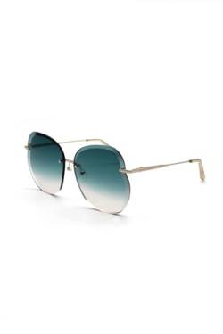 LONGCHAMP Damen LO160S Sonnenbrille, GOLD/GRADIENT PETROL, 65 von Longchamp