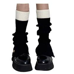 Longyangqk Beinlinge für Frauen 80er Jahre 90er Jahre Harajuku Kawaii High Heels Stiefel Warm Fuzzy Leg Cover Partywear Clubwear von Longyangqk