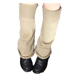 Longyangqk Frauen Niedliche Gestrickte Beinwärmer Mädchen 80er Harajuku Punk Kniehohe Beinsocken Gestreifte Stricksocken Over Knee Wide Leg Socks von Longyangqk