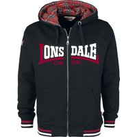 Lonsdale London Kapuzenjacke - Nateby - S bis XL - für Männer - Größe L - schwarz von Lonsdale London