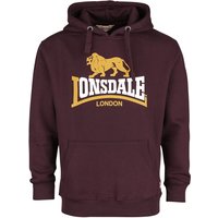 Lonsdale London Kapuzenpullover - Thurning - S bis M - für Männer - Größe S - bordeaux von Lonsdale London