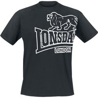 Lonsdale London T-Shirt - Langsett - M bis 5XL - für Männer - Größe 3XL - schwarz von Lonsdale London