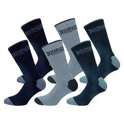 Lonsdale 6 Paar Tennis Socken, ausgezeichnete Baumwollqualität (Blau, Melange Grau, Denim, 39-42) von Lonsdale