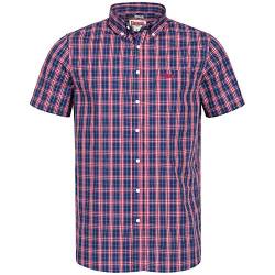 Lonsdale Brixworth Kurzarmhemd Hemd (M, red/White/Blue) von Lonsdale