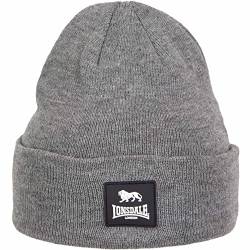 Lonsdale Cuff Rubber Badge Beanie Wintermütze (as3, Alpha, one_Size, Grey Melange, one Size) von Lonsdale